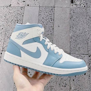 🙅‍♀️SOLD OUT💎WMNS AIR JORDAN 1 MID SNKRS WHITE BLUE NIKE (12)